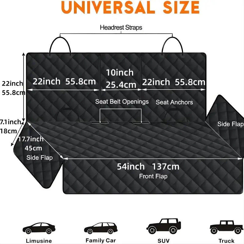 Waterproof Dog Car Seat Cover | Anti-Scratch Pet Travel Mat for Back Seat