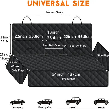 Waterproof Dog Car Seat Cover | Anti-Scratch Pet Travel Mat for Back Seat