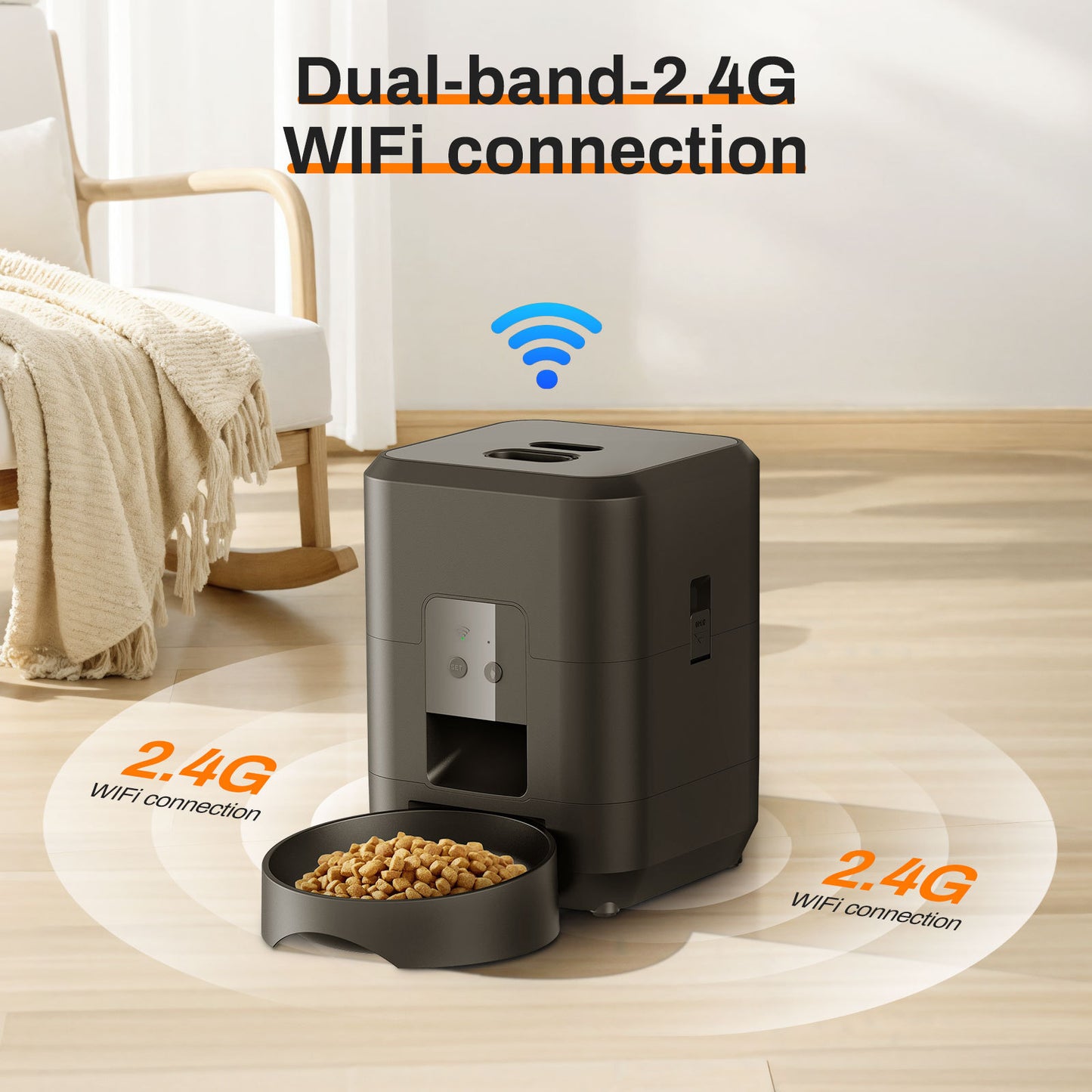 Smart Automatic Pet Feeder – WiFi Cat & Dog Food Dispense