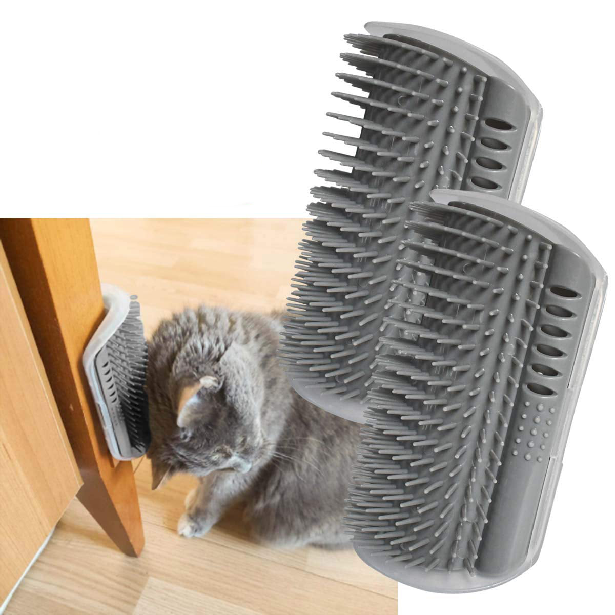 Cat Self Grooming Arch Brush – Wall Mounted Pet Groomer for Shedding Control