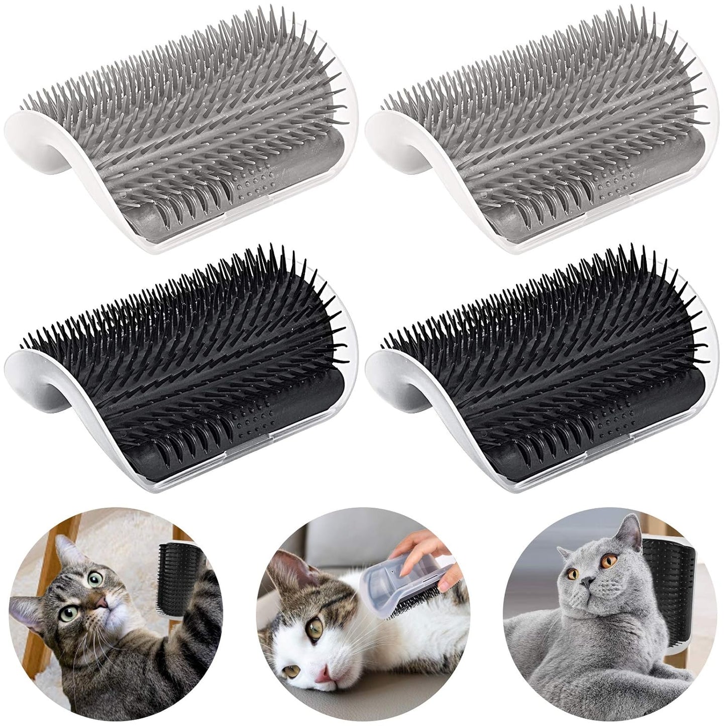 Cat Self Grooming Arch Brush – Wall Mounted Pet Groomer for Shedding Control
