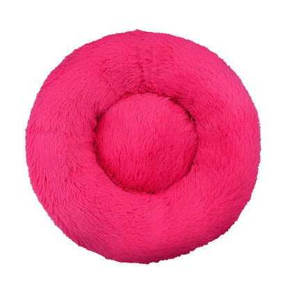 Machine-washable Plush Round Dog Bed