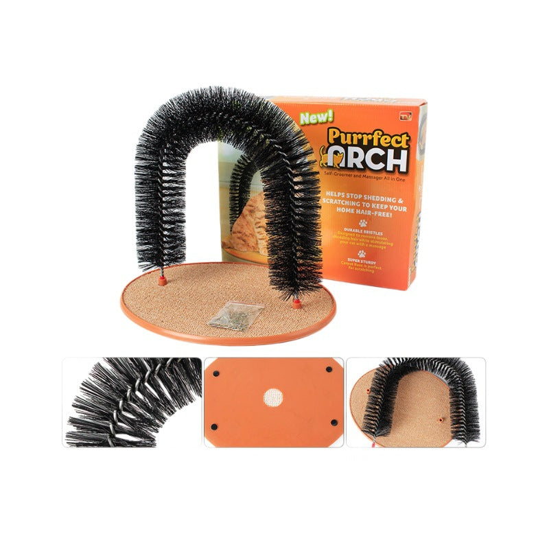 Cat Grooming Arch & Scratcher Toy for Indoor Cats