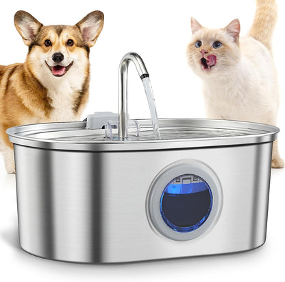 Stainless Steel Pet Water Fountain | Cat & Dog Automatic Water Dispenser