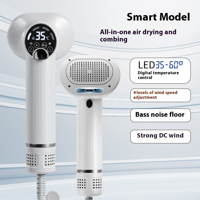 Dog & Cat Grooming Blow Dryer Brush – 2 in 1 Pet Hair Dryer & Comb with LED Display