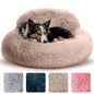 Calming Plush Cat Bed – Warm Donut Pet Nest for Cats & Dogs
