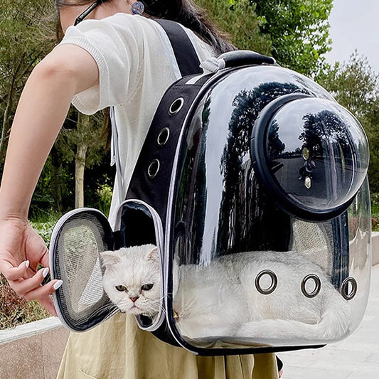 cat backpack carrier with transparent window for travel outdoor use