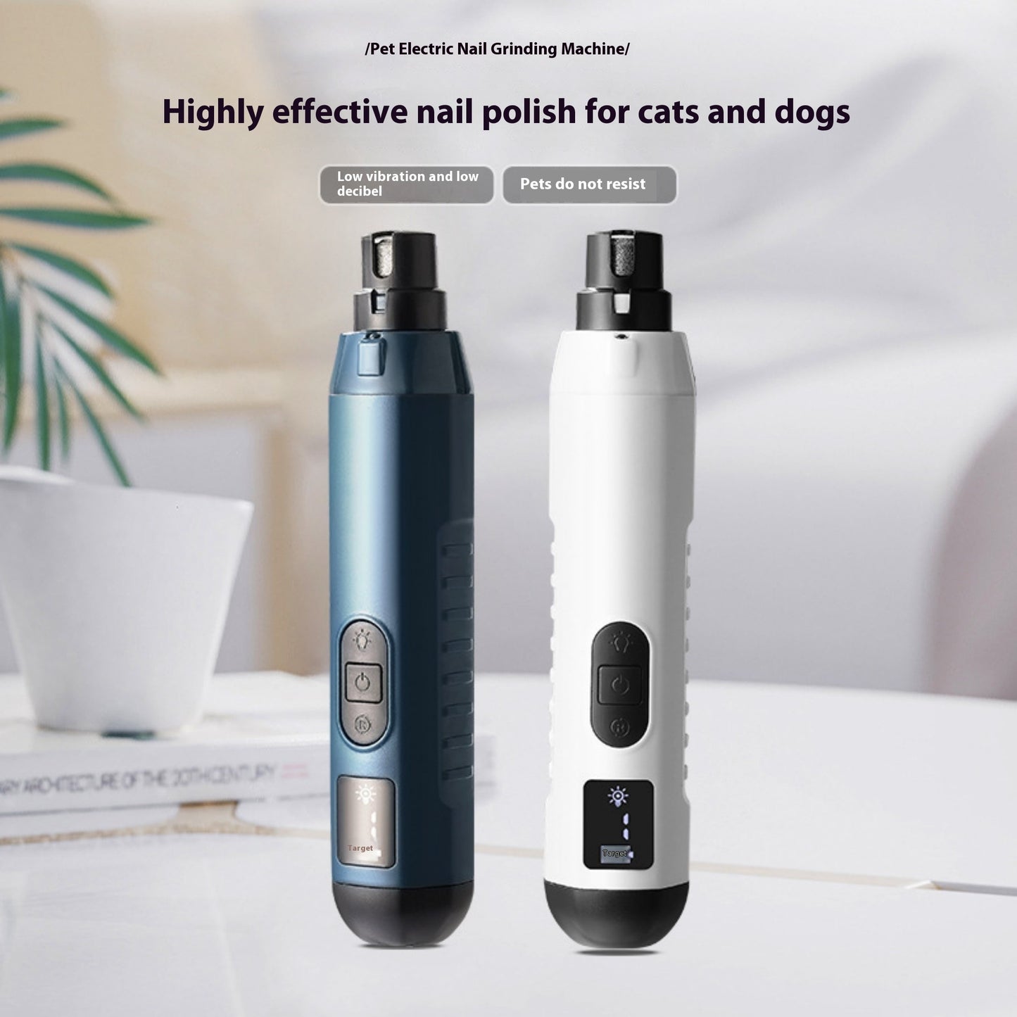 Cat & Dog Nail Grinder | Safe Electric Pet Nail Trimmer LED Light