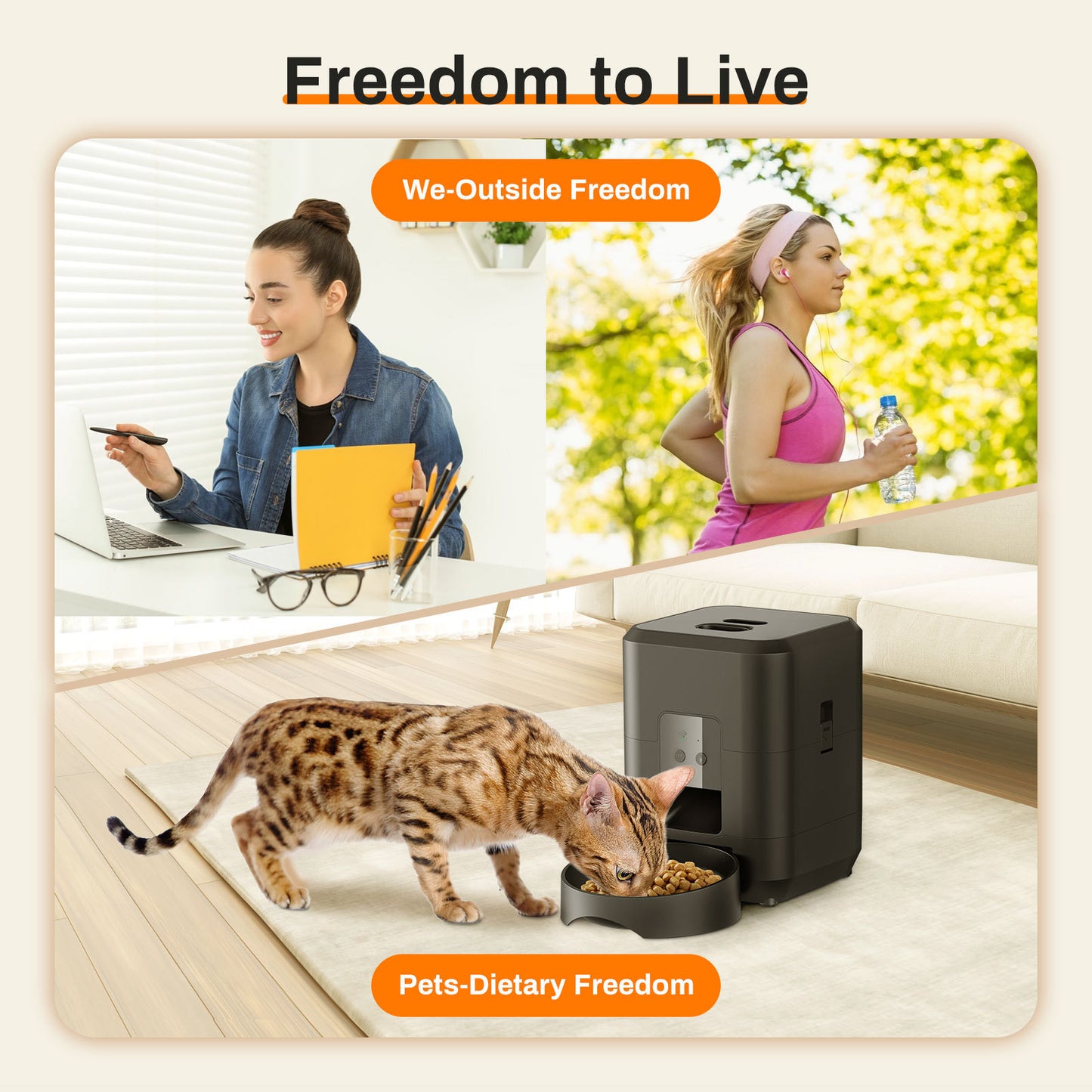 Smart Automatic Pet Feeder – WiFi Cat & Dog Food Dispense