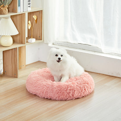 Machine-washable Plush Round Dog Bed