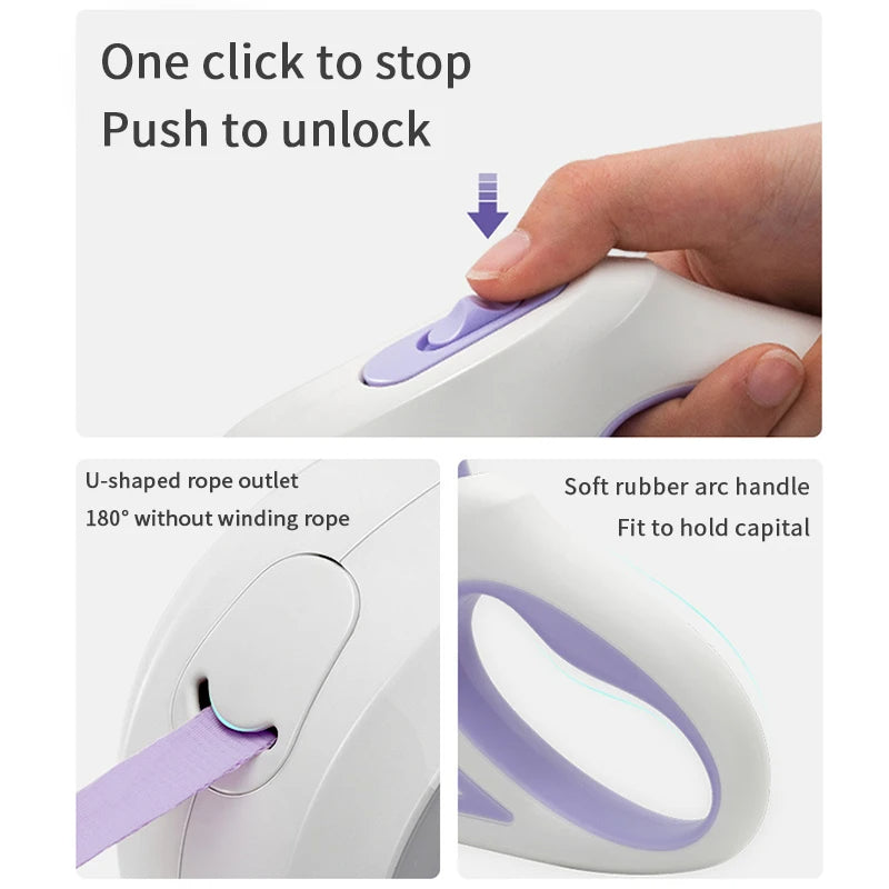 Tangle-reducing retractable pet lead with swivel clip