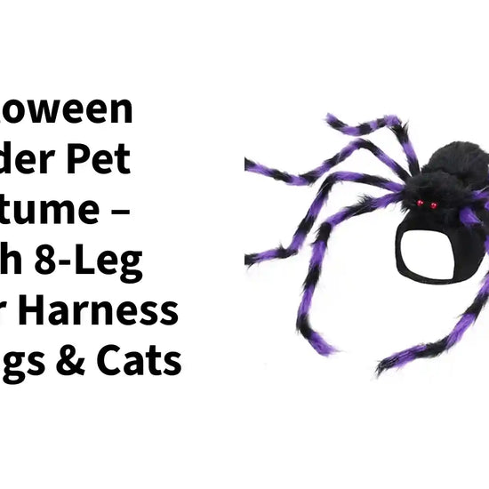 Halloween Spider Pet Costume &ndash; Plush 8-Leg Spider Harness for Dogs &amp; Cats by@Outfy