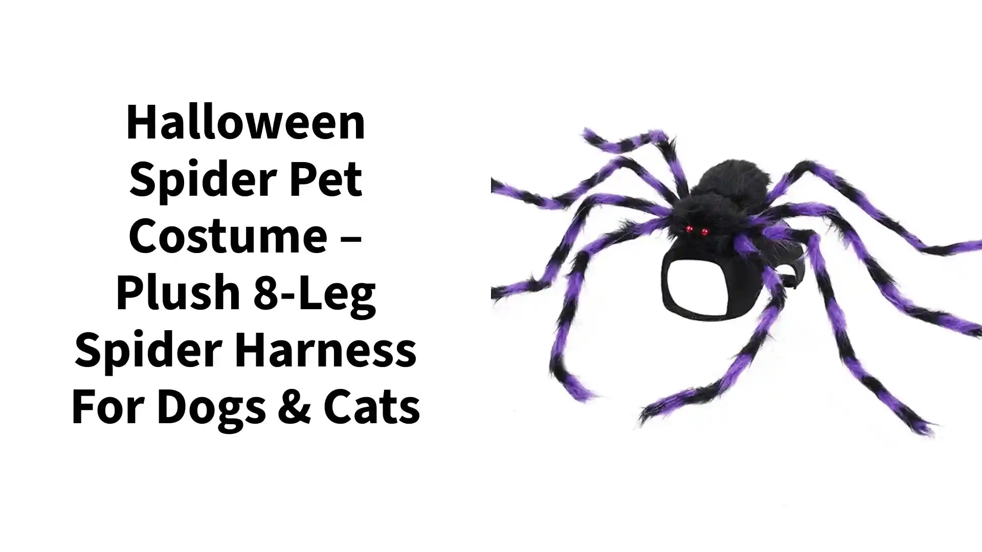 Halloween Spider Pet Costume &ndash; Plush 8-Leg Spider Harness for Dogs & Cats by@Outfy